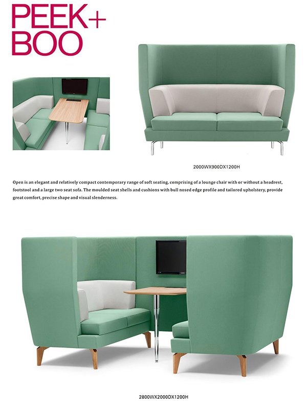 Meeting Sofa Pod Booth Private Commercial Curved Office with Weith Desk for Open Office Fabric Set Office Furniture Modern