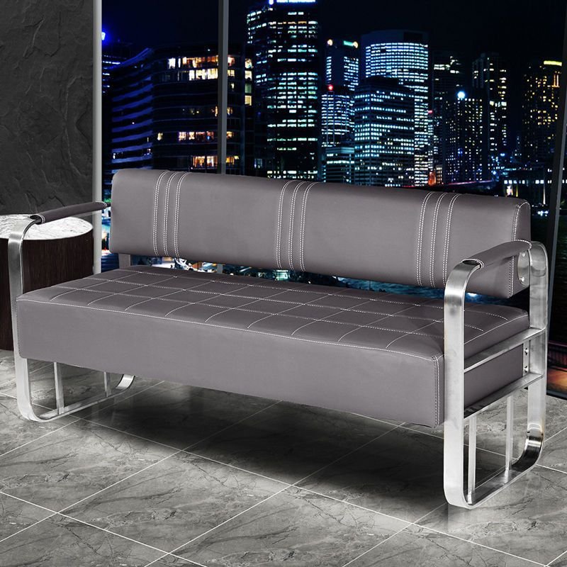 Modern barber store sofa waiting chair Nail salon rest area Luxury stainless steel sofa and chair