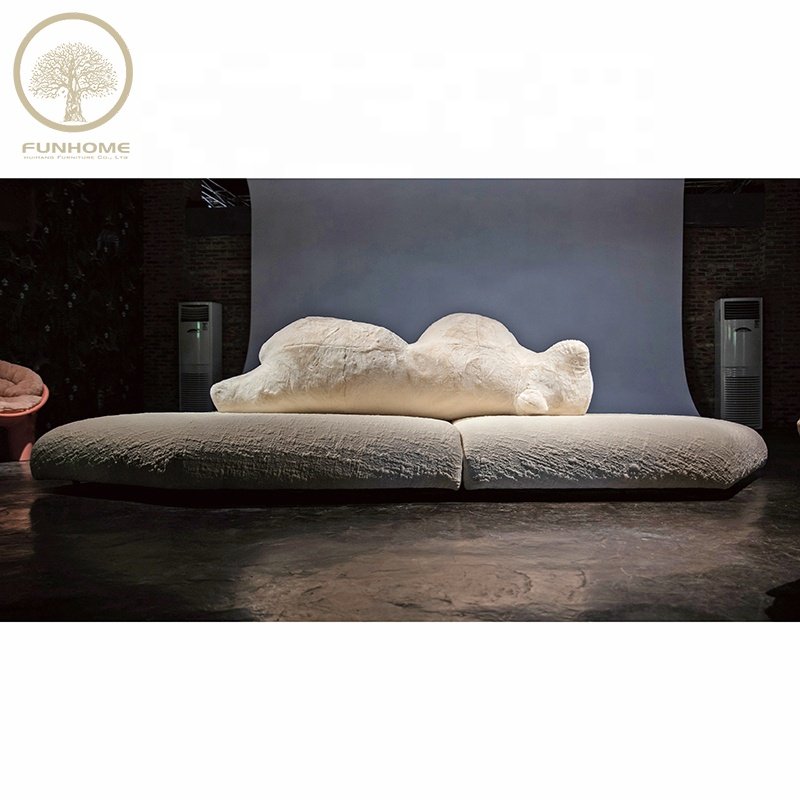 Modern Design Luxury Polar Bear Fabric Sofa Streamlined Sofa Curved Sofa
