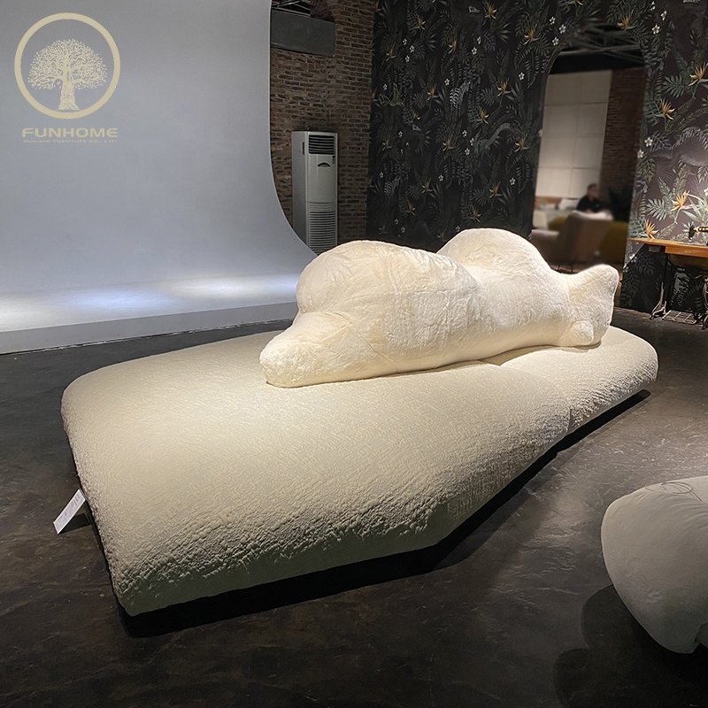 Modern Design Luxury Polar Bear Fabric Sofa Streamlined Sofa Curved Sofa