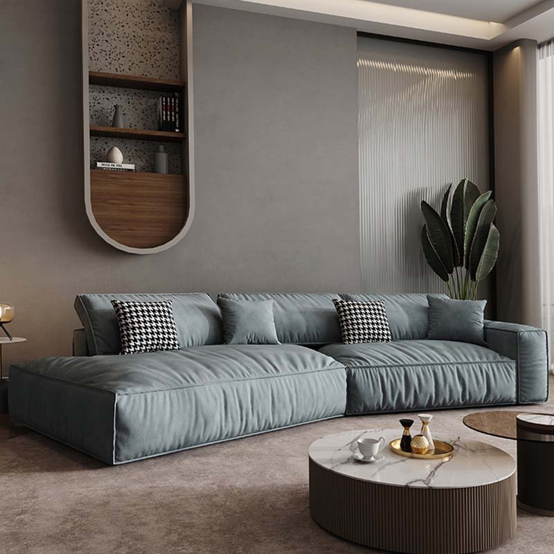 Italian Modern Nordic Luxury Living Room Furniture Special Shaped Corner Leathaire Fabric Sofa