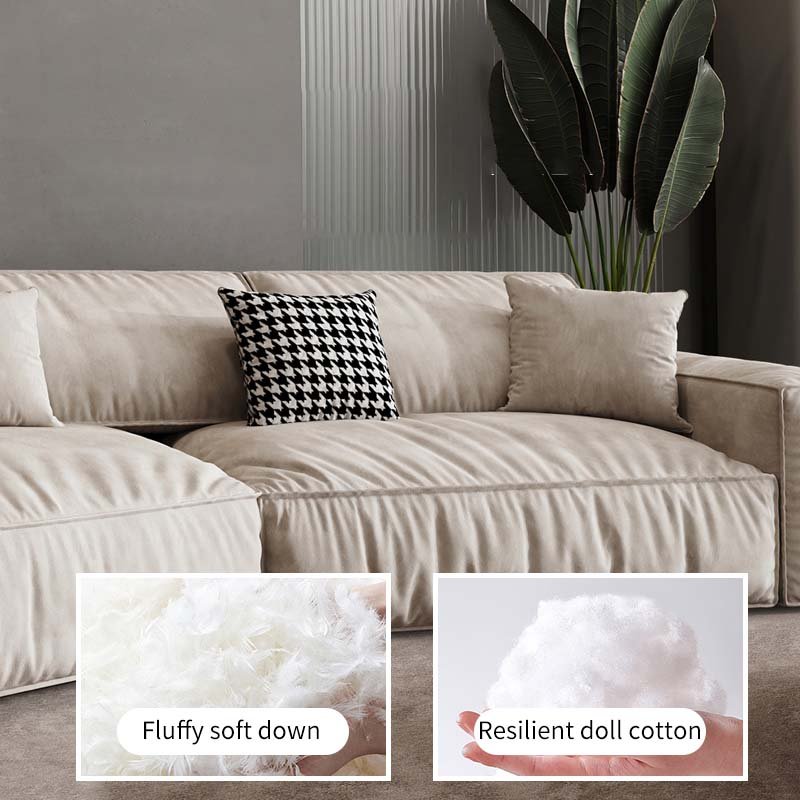 Italian Modern Nordic Luxury Living Room Furniture Special Shaped Corner Leathaire Fabric Sofa