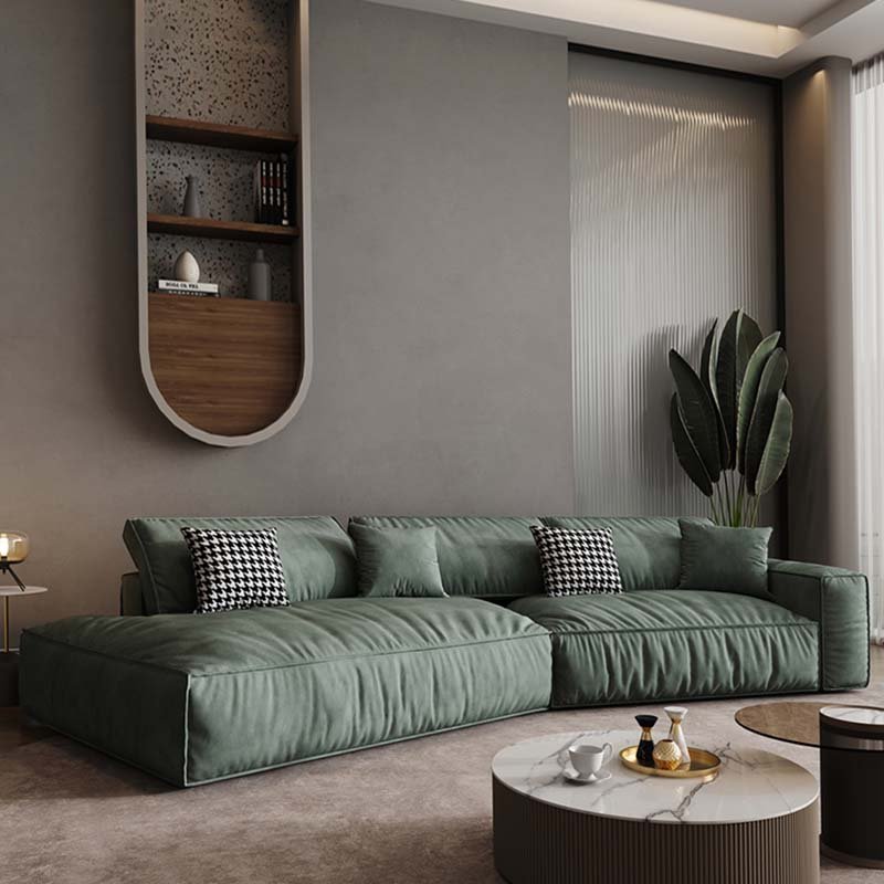 Italian Modern Nordic Luxury Living Room Furniture Special Shaped Corner Leathaire Fabric Sofa