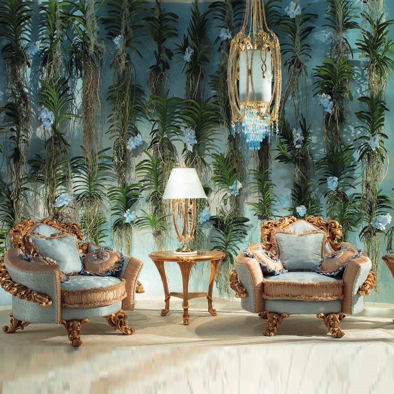 European style living room solid wood carved fabric French sofa 3 seater single sofa luxury sofa design home furniture