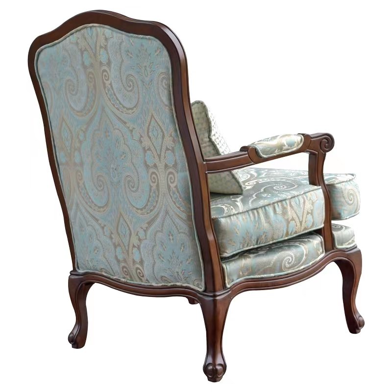 American country retro light luxury small family living room single solid wood cloth sofa