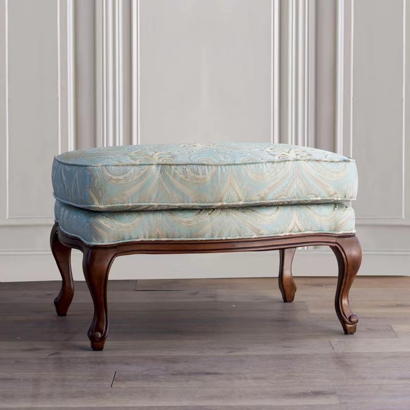 American country retro light luxury small family living room single solid wood cloth sofa