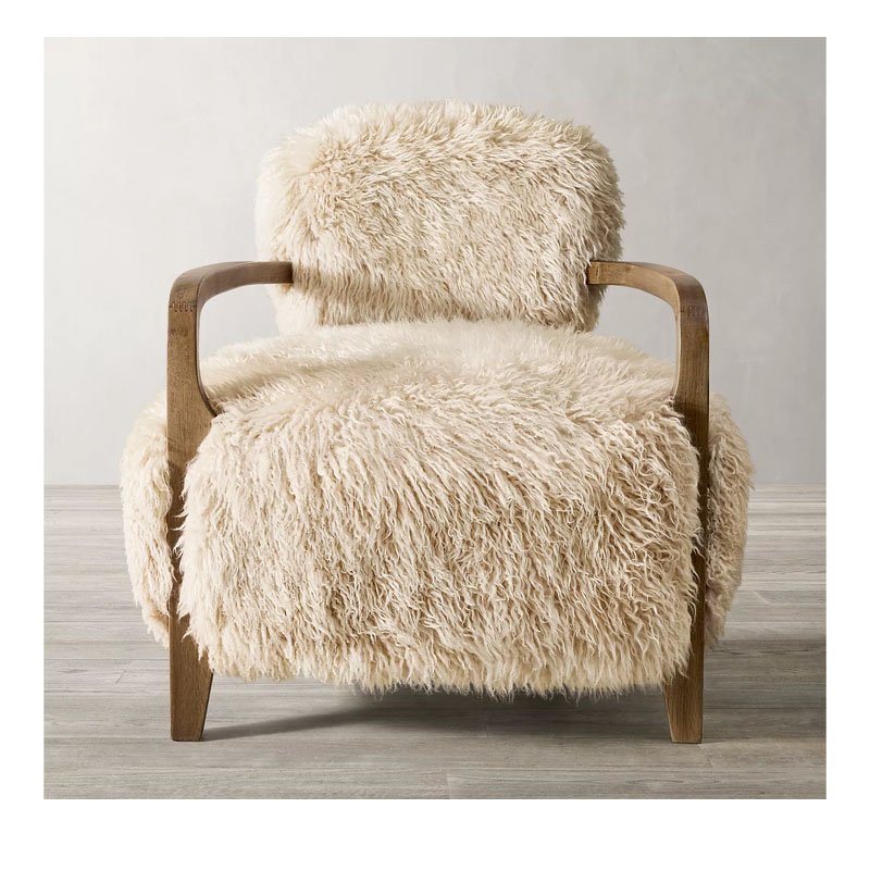 Hot sale living room furniture indoor lounge chair household yeti sheepskin armchair