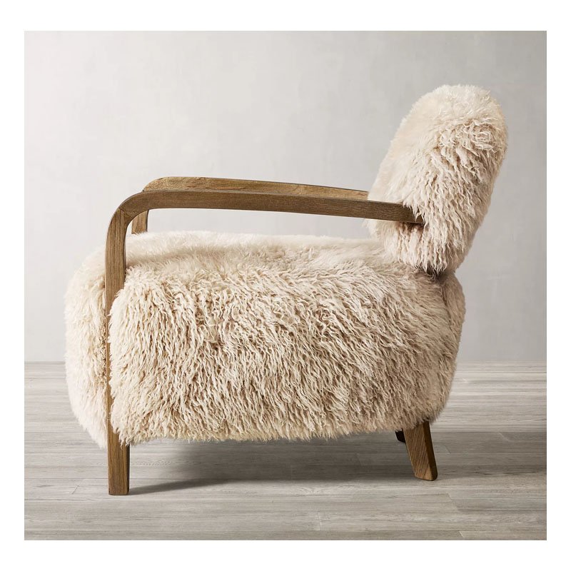 Hot sale living room furniture indoor lounge chair household yeti sheepskin armchair