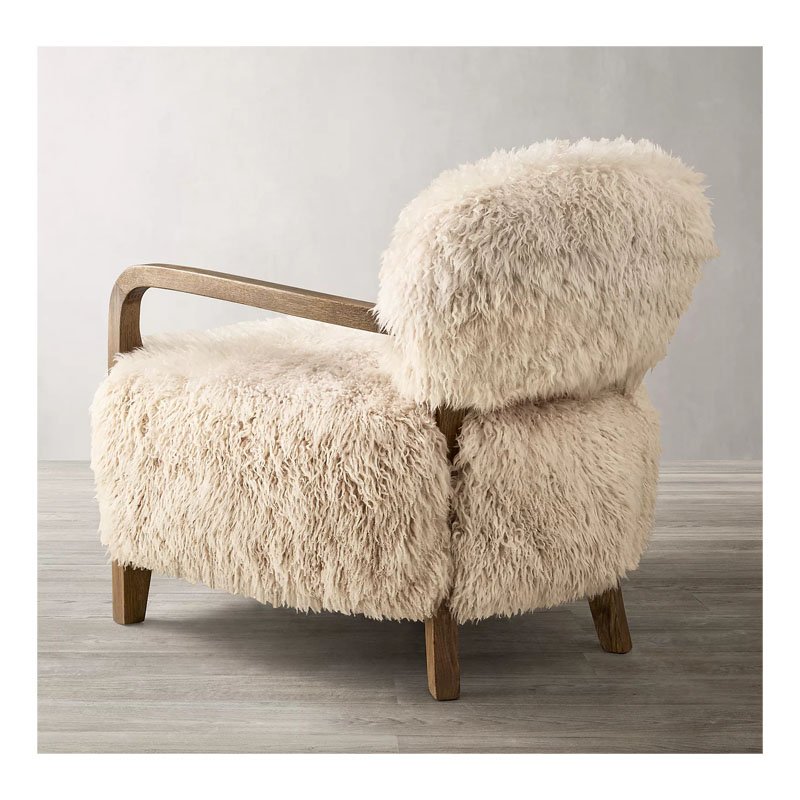 Hot sale living room furniture indoor lounge chair household yeti sheepskin armchair