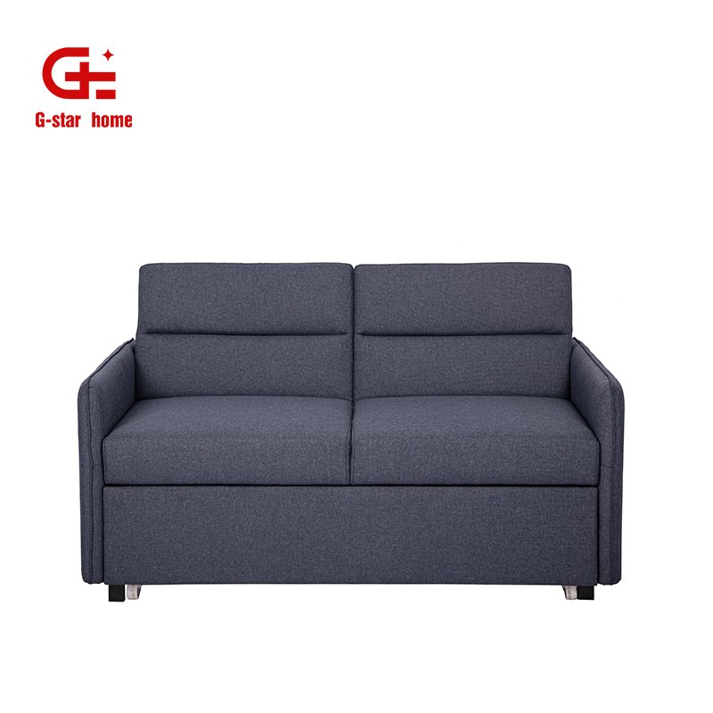 New Design Furniture Foldable Dark Grey Fabric Two Seater Couch Home Office Pump-pull Sofa