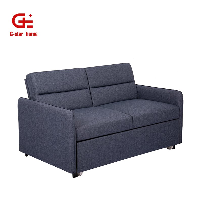 New Design Furniture Foldable Dark Grey Fabric Two Seater Couch Home Office Pump-pull Sofa