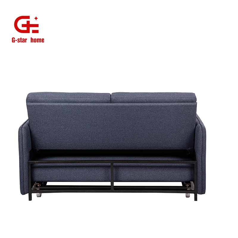 New Design Furniture Foldable Dark Grey Fabric Two Seater Couch Home Office Pump-pull Sofa