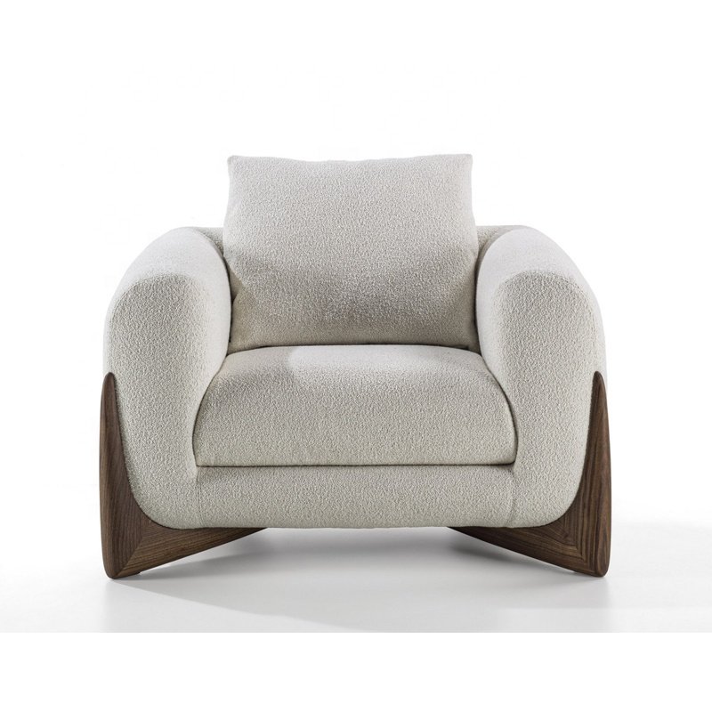 Modern Design Home Furniture Hotel Villa Living Room Solid Wood Base Cashmere Fabric Single Sofa Velvet Three seat Sofa Set