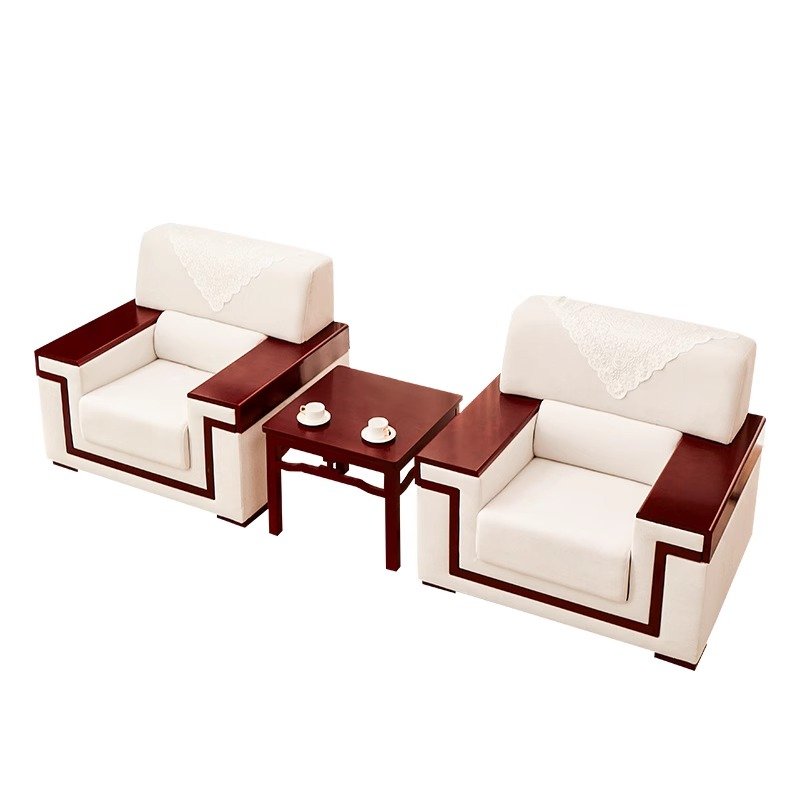 Meeting Room Reception Room Sofa Chinese Fabric Leather Business Office Sofa Combination Set
