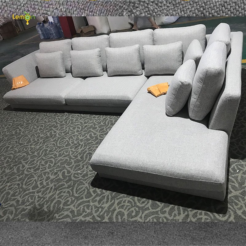 Modern minimalist fabric living room Large size sofa with chaise lounge