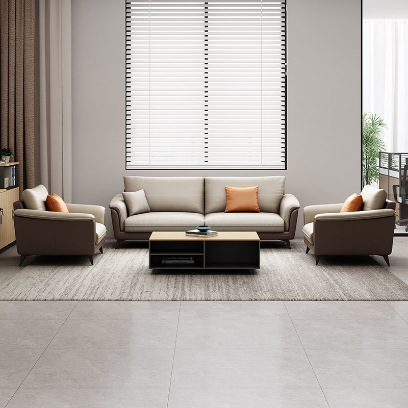 OEM ODM Reception business office sofas 1 2 3 seat leather living room office recliner sofa set