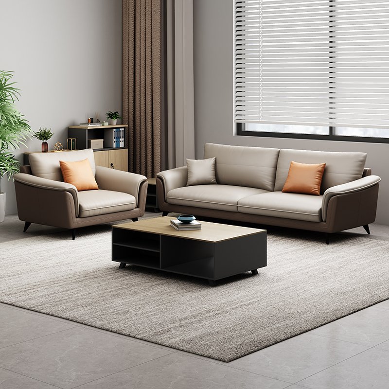 OEM ODM Reception business office sofas 1 2 3 seat leather living room office recliner sofa set