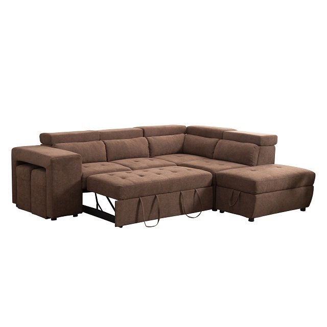 Factory cheap price sofa bed new product corner folding fabric sofa bed with storage ottoman sofa cum bed