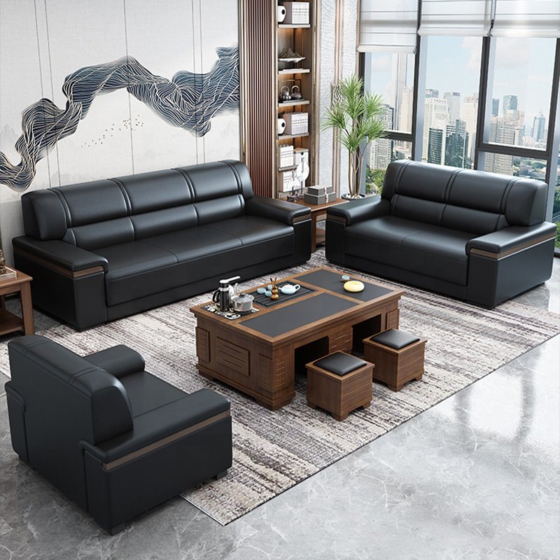 Modern business office sofa office reception leather sofa furniture hotel lobby reception furniture sofa