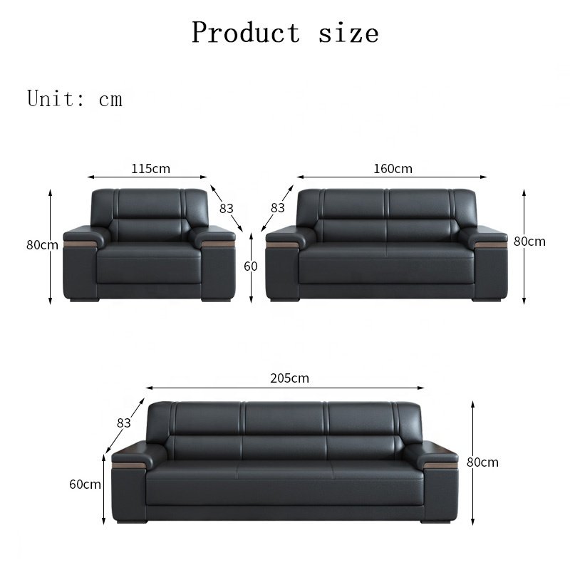 Modern business office sofa office reception leather sofa furniture hotel lobby reception furniture sofa
