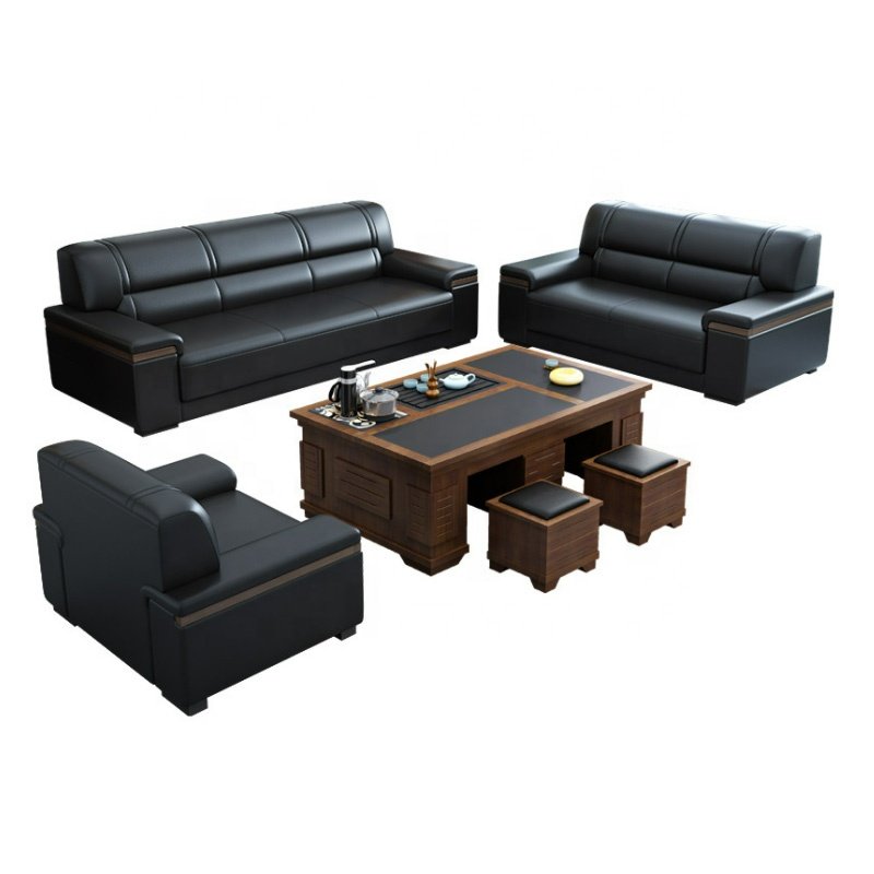Modern business office sofa office reception leather sofa furniture hotel lobby reception furniture sofa