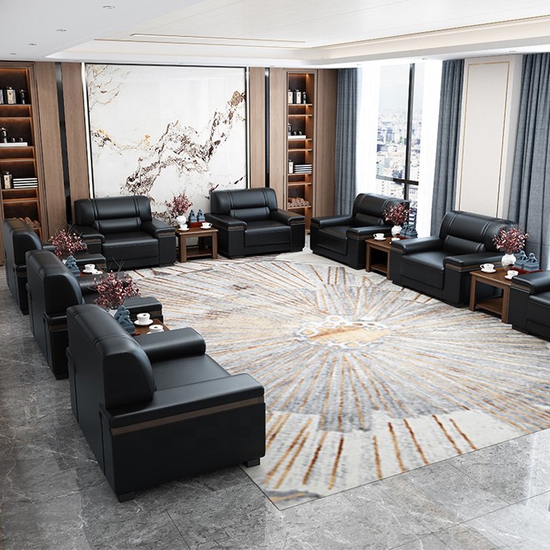 Modern business office sofa office reception leather sofa furniture hotel lobby reception furniture sofa