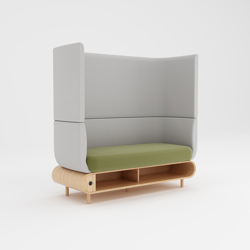 Modern Luxury High Back Seating Booth Acoustic 2 Seater Office Furniture Visitor Sofa