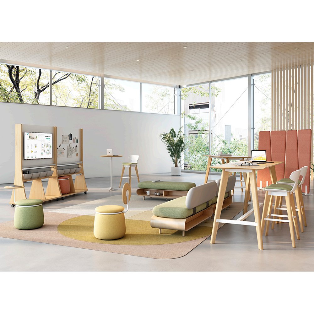 Modern Luxury High Back Seating Booth Acoustic 2 Seater Office Furniture Visitor Sofa