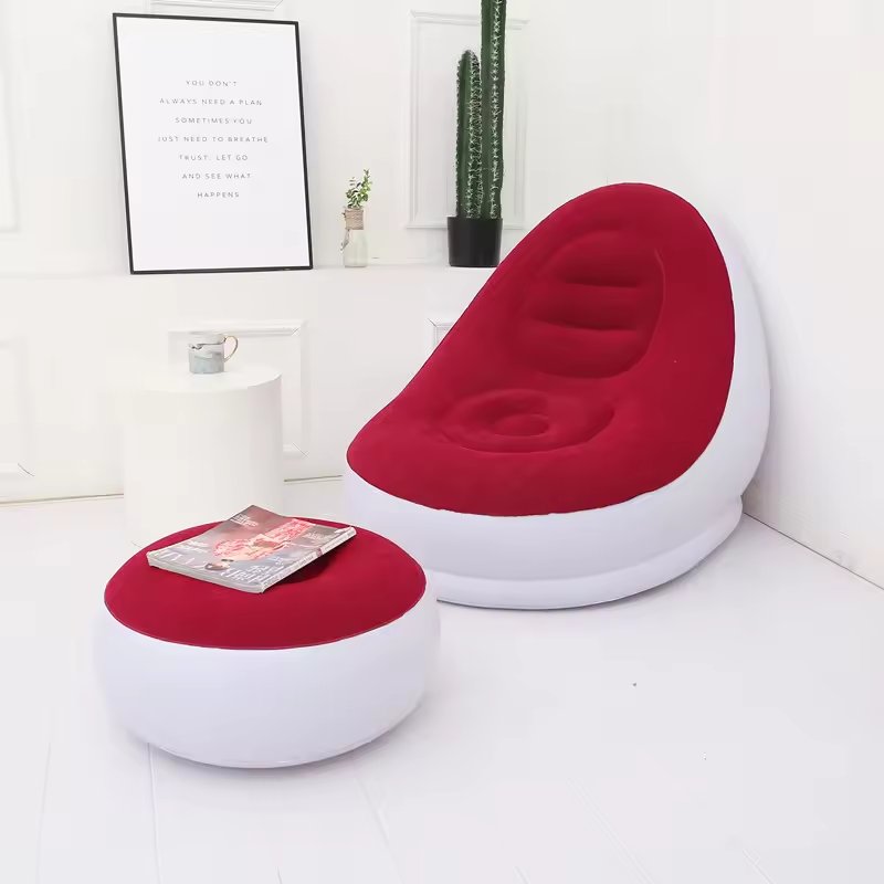 2024 Lazy Silla Inflables Outdoor Air Pump Lounge Sofa Bed Inflatable Movie Chair Couch Sofa Adult Relax Seat Set For Adult