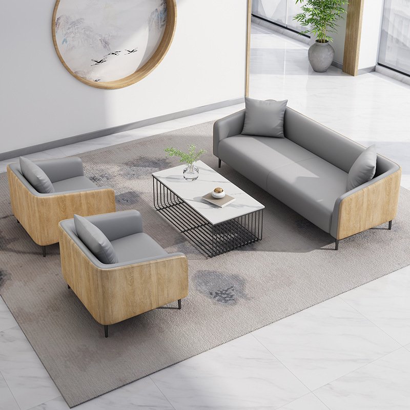 sectional sofa office room Waiting couches office furniture commercial hotel reception sofa set modern leather office sofa