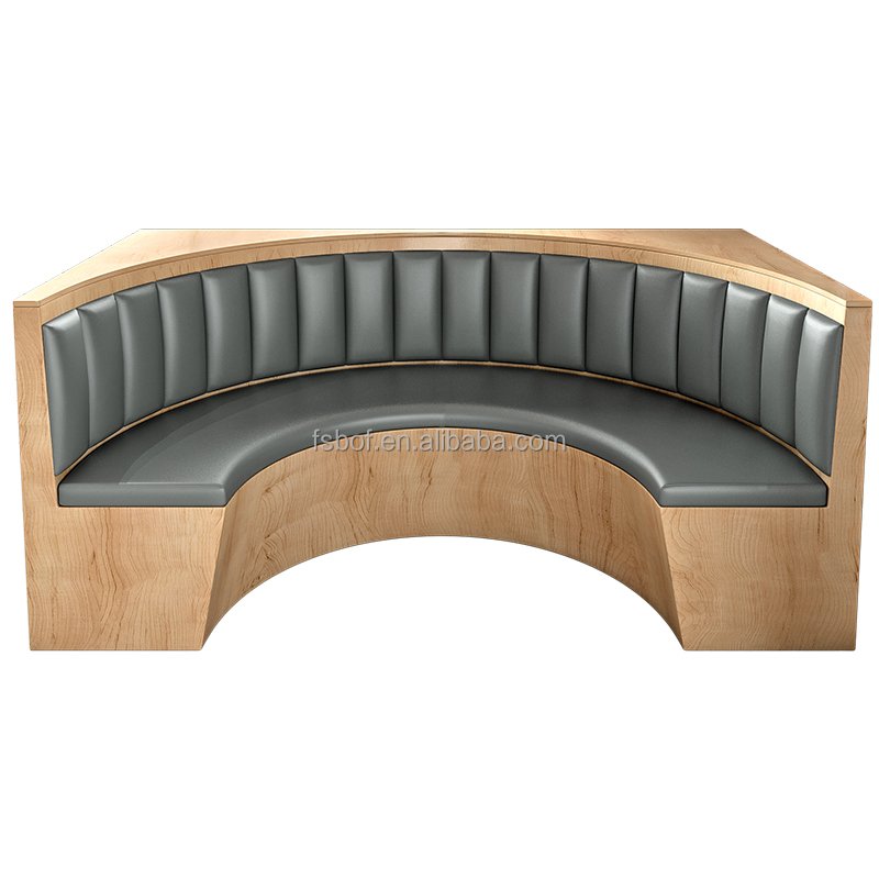 Full solution custom design commercial interior wood furniture restaurant with sofa table chair moon sofa booth