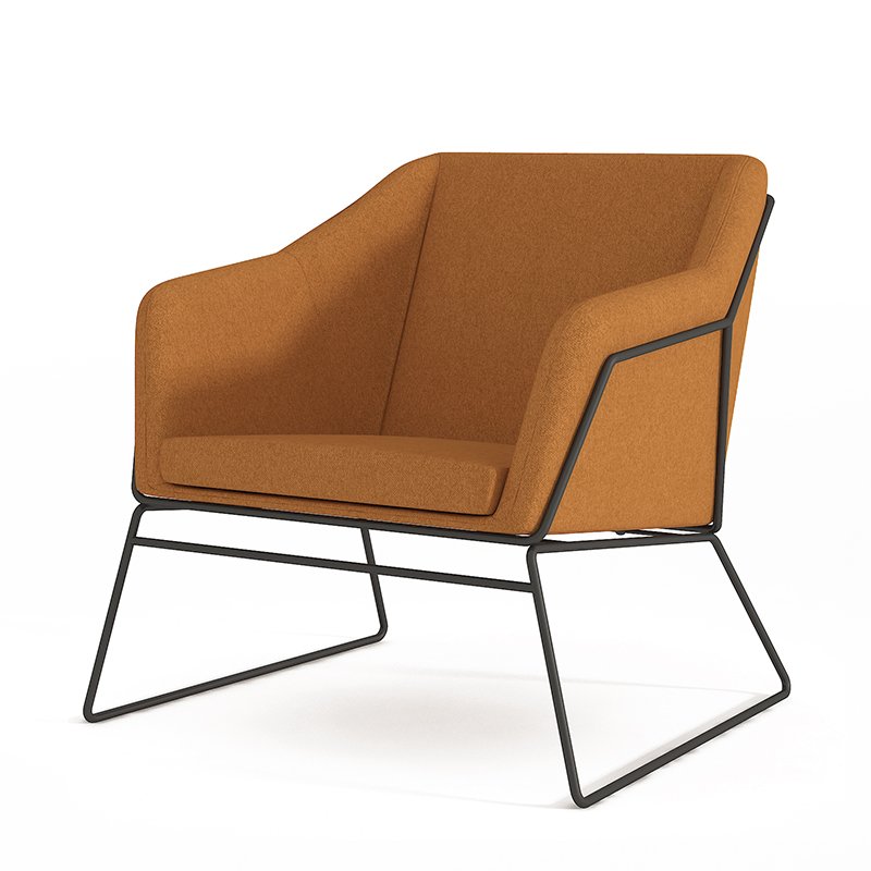 Metal Structure Armchair Lounge Chairs Reception Waiting Room Elegant Leisure Sofa Chair for Office Public Area