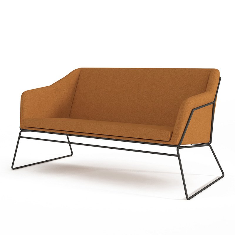 Metal Structure Armchair Lounge Chairs Reception Waiting Room Elegant Leisure Sofa Chair for Office Public Area