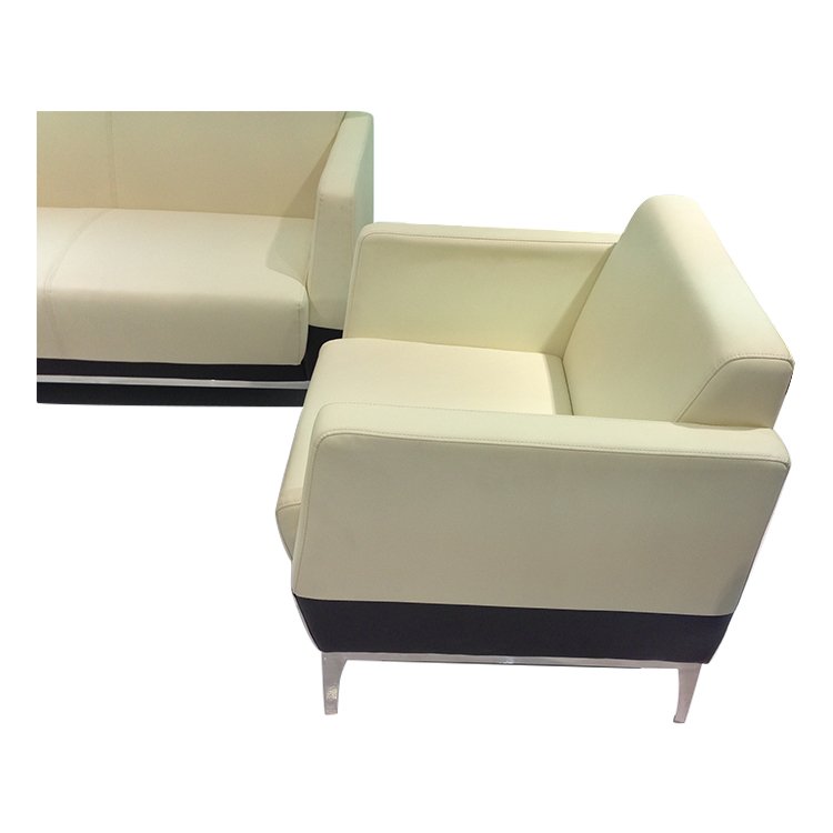 Hot Selling Cheap Custom 3 Seater Office Sofa. Ss Base luxury home beige office lounge sofa