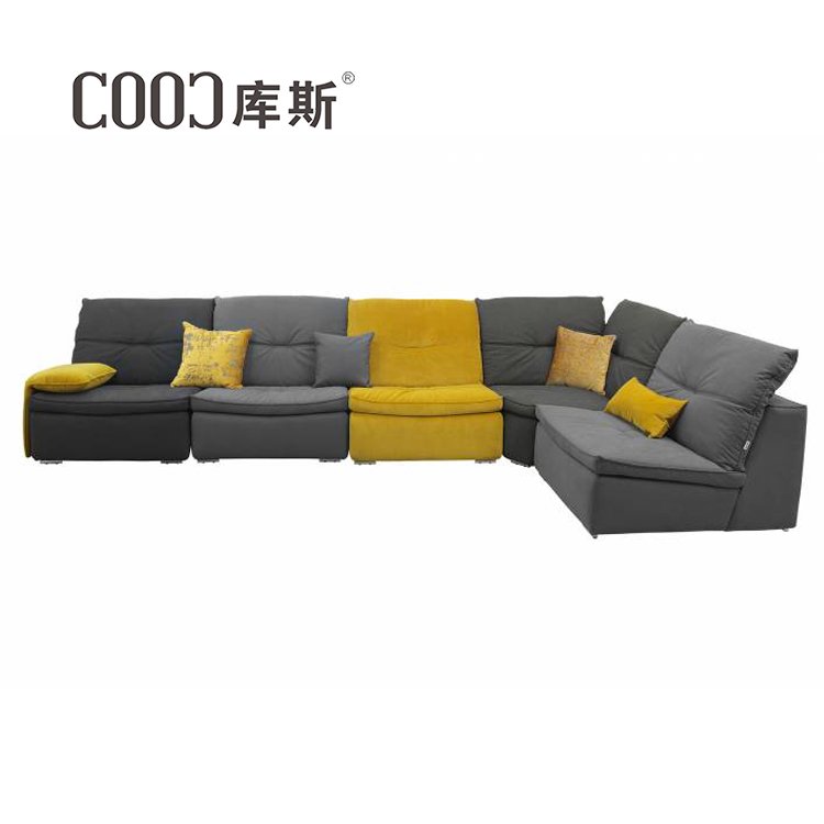 Foshan furniture factory mid century living room sofa modern French hotel juego de long Multicolor sectional fabric sofa