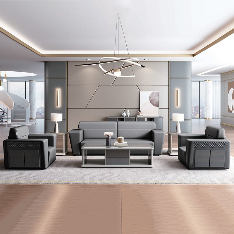 President office furniture genuine leather sofa reception room luxury office sofa