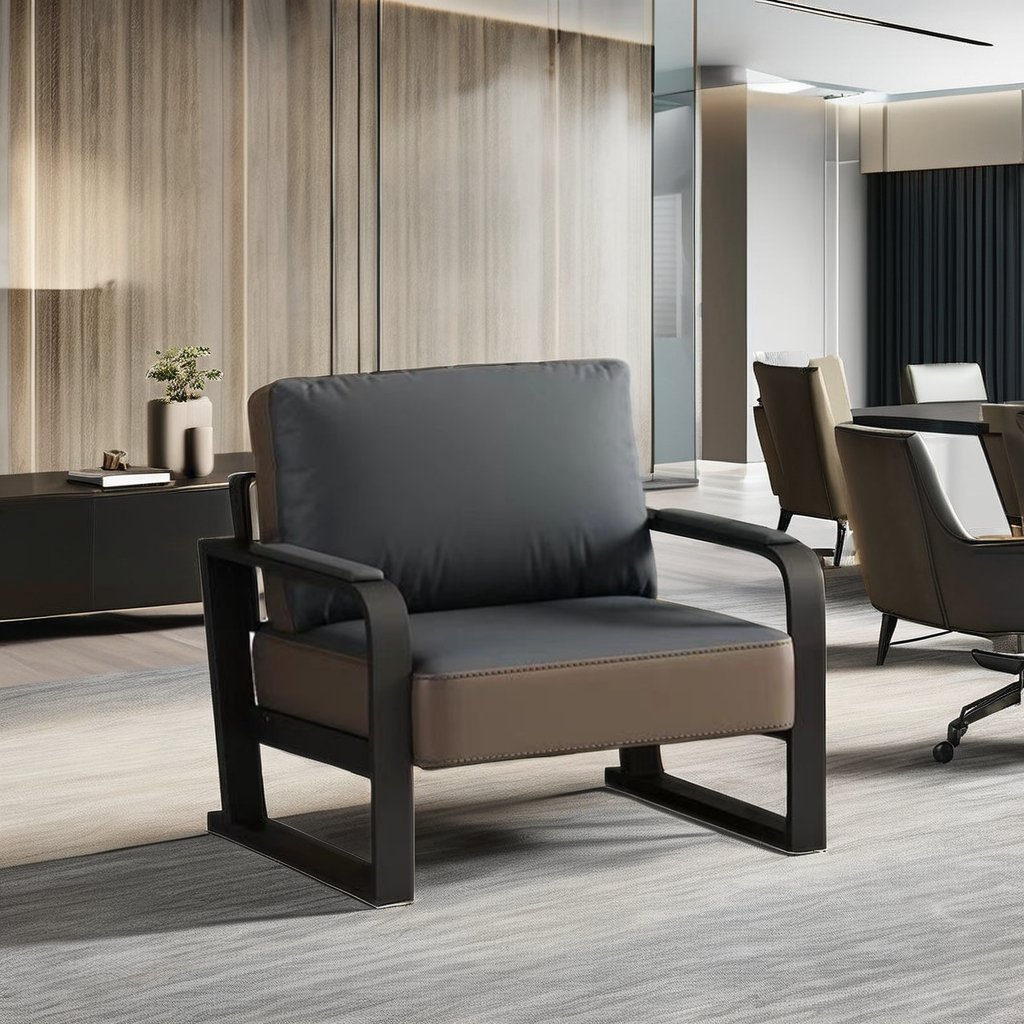 Luxury Contemporary Leather Sectional Office Sofa Set Simple Business Design for Living Room Wholesale Furniture Exquisite