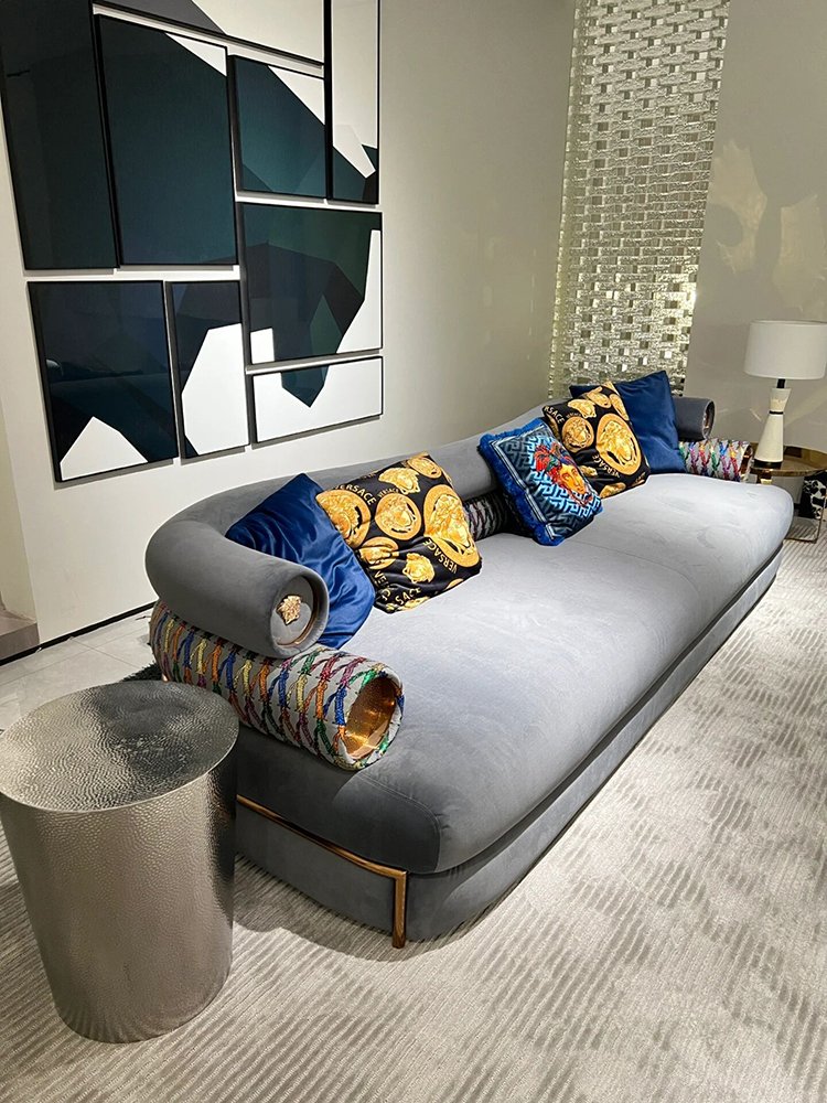 High quality elegant large contemporary L shape sectional sofa set furniture white luxury modern Italian leather corner sofa