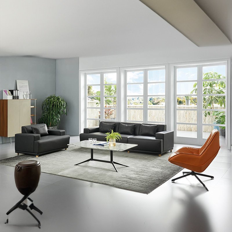Reception Sofa Set Office Room Leisure Furniture Executive Popular Sectional Modern Leather Sofa Set