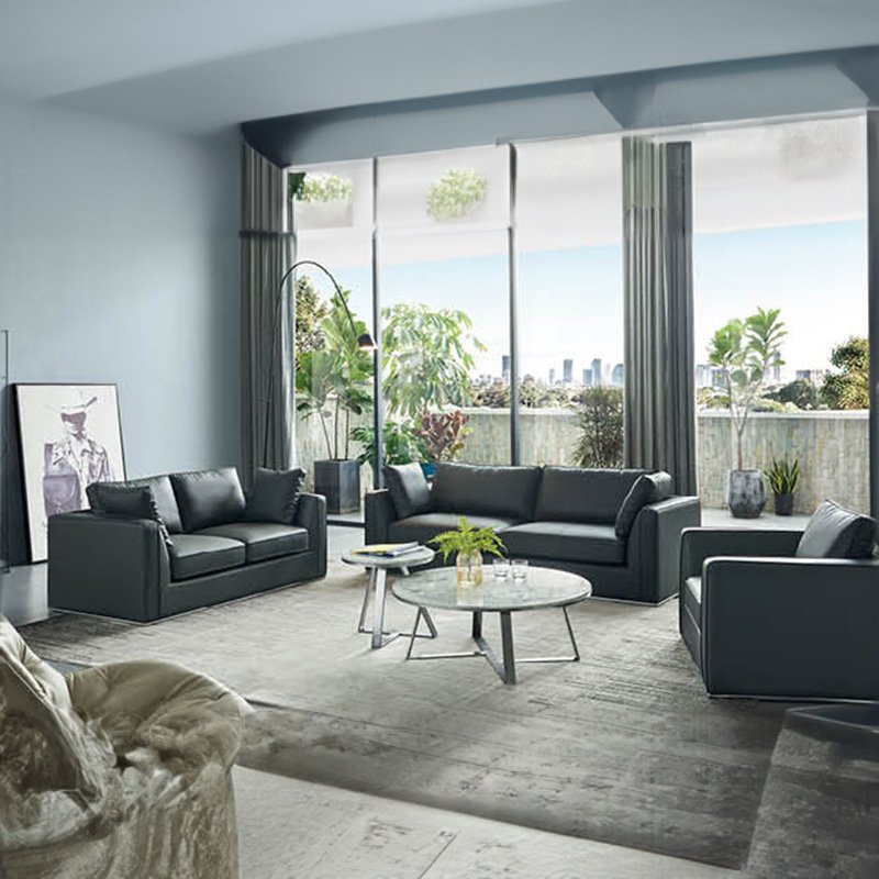 Reception Sofa Set Office Room Leisure Furniture Executive Popular Sectional Modern Leather Sofa Set