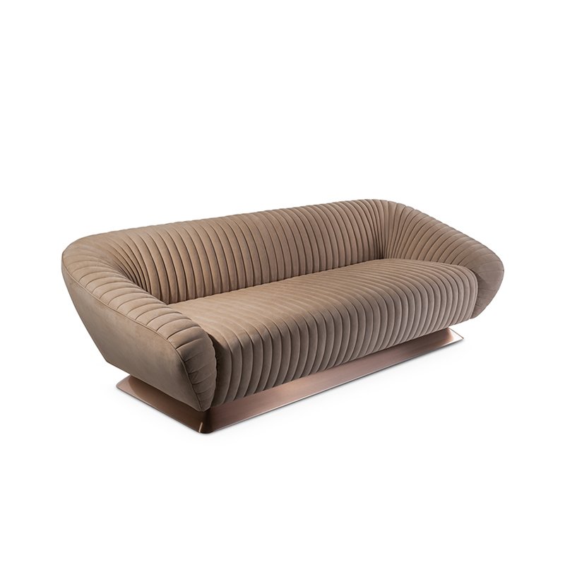 Luxury style big 3 seater sectional fabric&leather sofas set new model steel lounge modern metal base sofa set