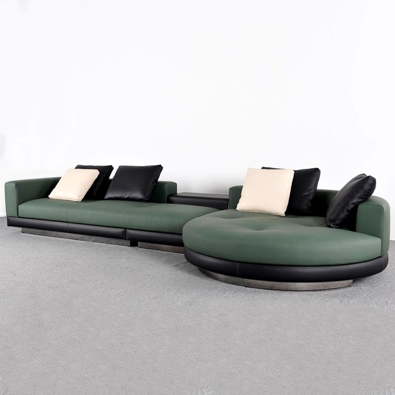 Italian minimalist designer sofa modern simple villa flat layer cotton linen art combination sofa