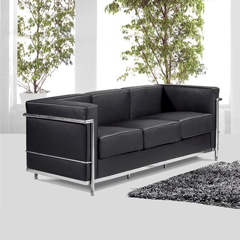 Hot selling and cheap Stainless steel foot solid wood frame sofa for office Modern and fashionable office sofa set furniture