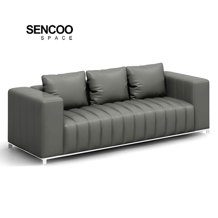 2024 Light Luxury Leather Office Sofa Modern Leisure Arm Sofa Chair Italian Design Color For Home And Hotel Office