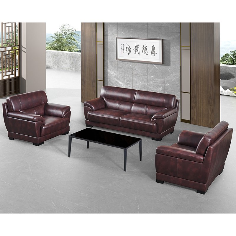 Direct Factory Wholesale Reception Waiting Room Office Sofa 3 Seat Leisure Office PU Leather Fabric Sofa