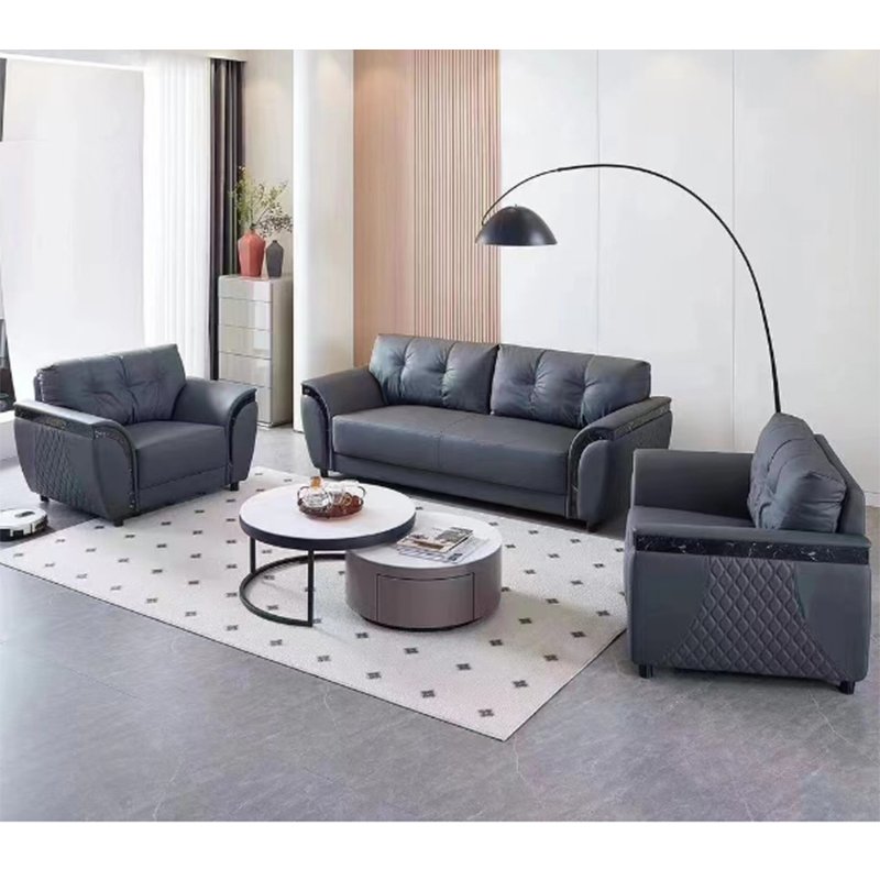Direct Factory Wholesale Reception Waiting Room Office Sofa 3 Seat Leisure Office PU Leather Fabric Sofa