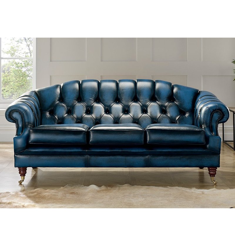 Brown Chesterfield Designer Luxury Genuine Modern Leather Sofa