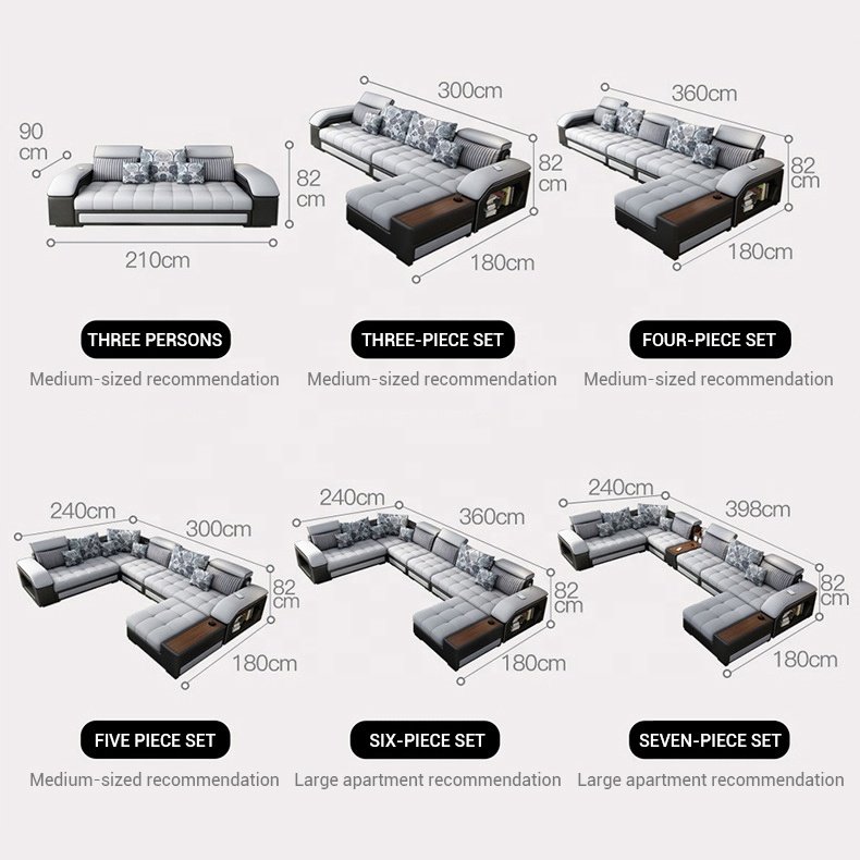 high quality grey fabric upholstery modern italian design set living room furniture luxury sofas