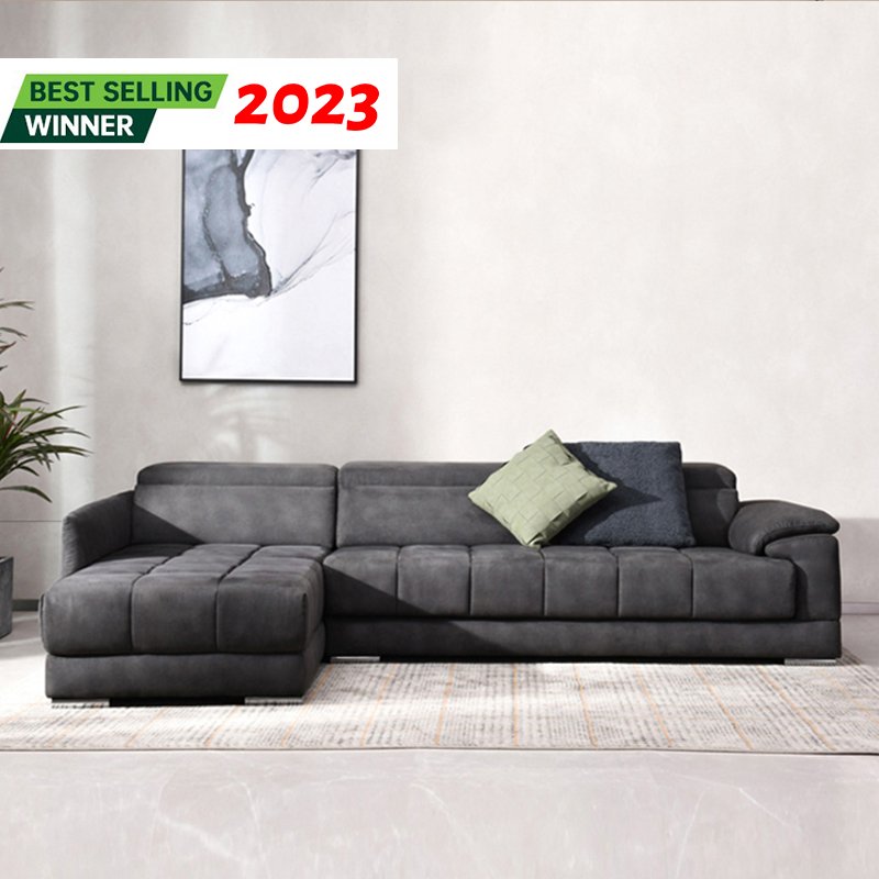 Contemporary Home L Shape Sectional Sofa Furniture Electric Slip Sofa Bed Movable Headrest Fabric Couch Sofa Set
