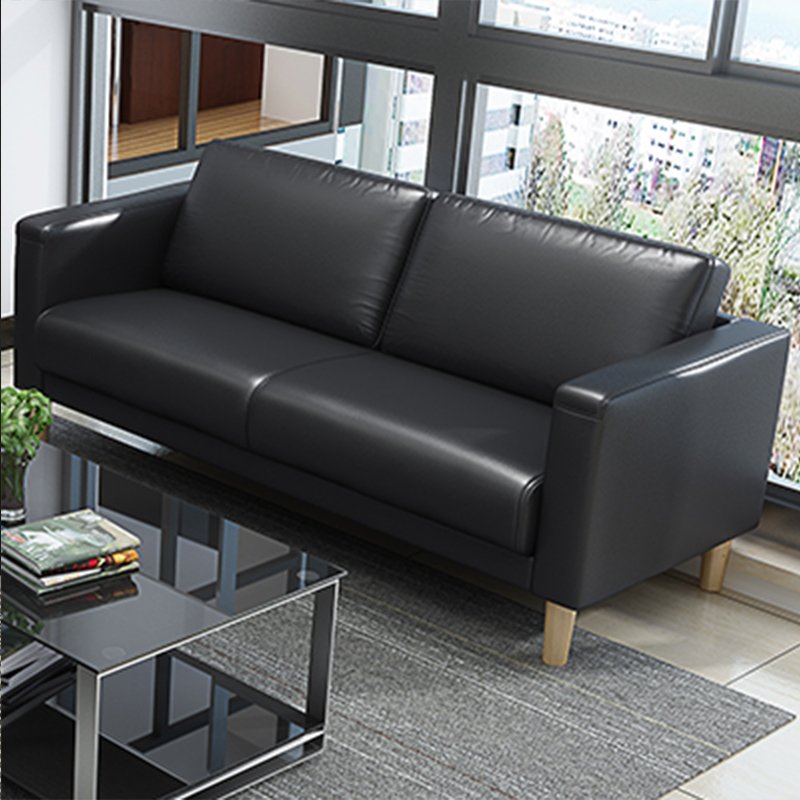 Simple Office Sofa The Best Price PU Leather Sofa with Coffee Table Set Office Room Furniture Synthetic Leather Modular Modern